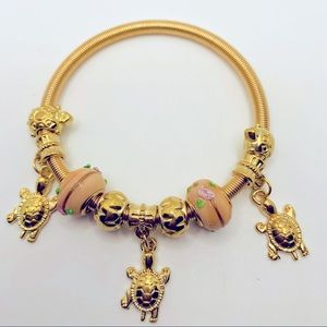 Bracelet Turtles Bracelet Light Peach Glass beads